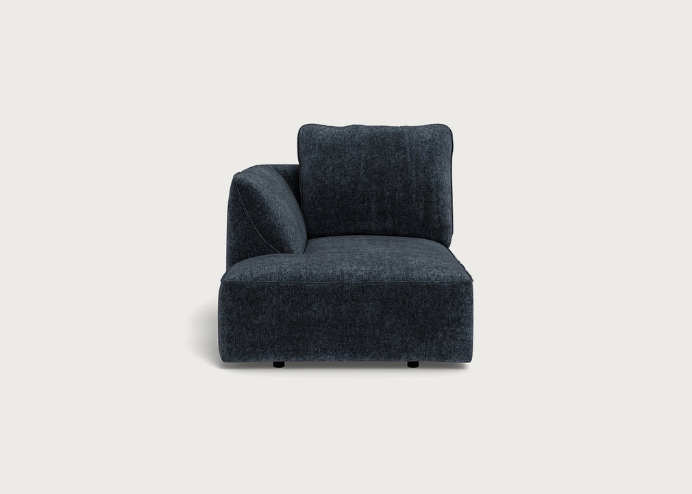 Morven Left Hand Facing Chaise Unit Boucle Velvet Space