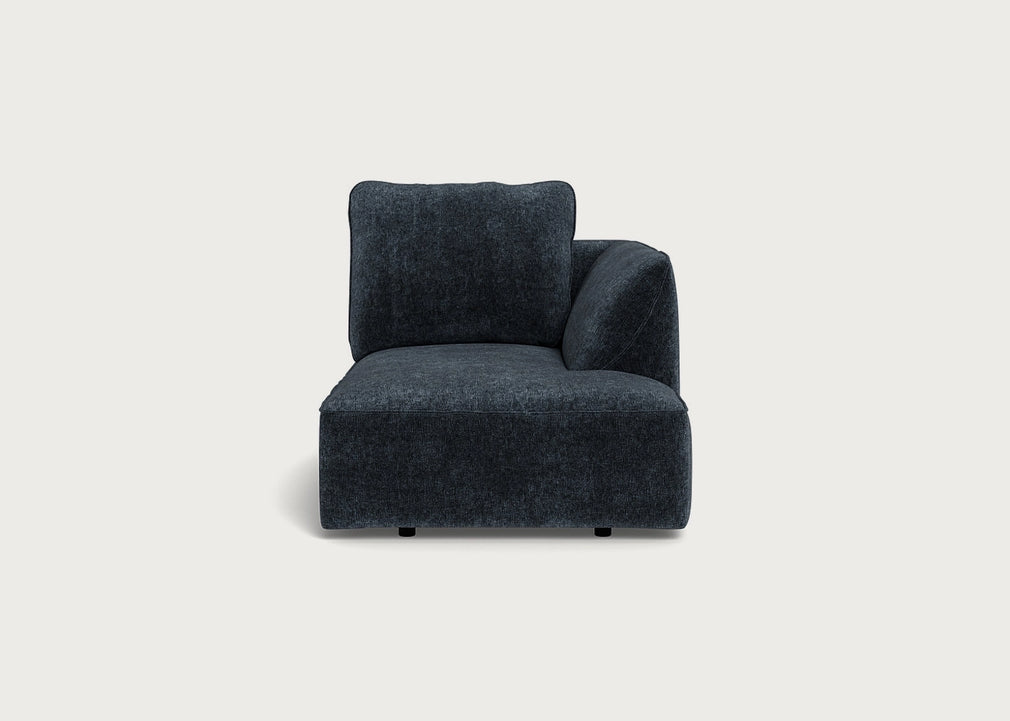 Morven Right Hand Facing Chaise Unit Boucle Velvet Space