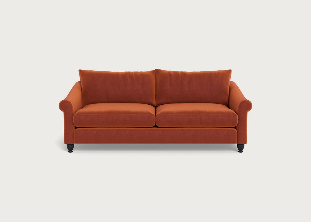 Devon 4 Seater Sofa Cotton Velvet Russet / Black