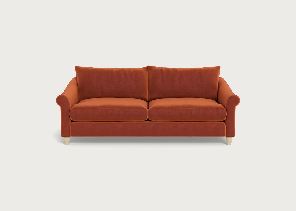 Devon 4 Seater Sofa Cotton Velvet Russet / Natural