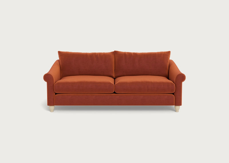 Devon 4 Seater Sofa Cotton Velvet Russet / Natural