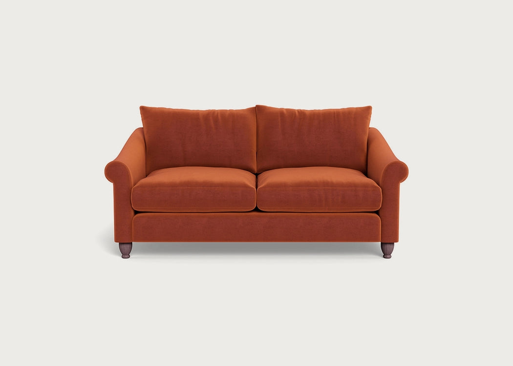 Devon 3 Seater Sofa Cotton Velvet Russet / Walnut Stained