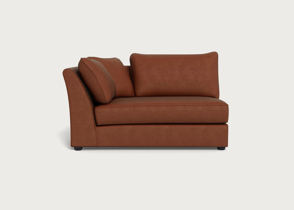 Tailor Large Curved Left Hand Facing Corner Unit Smart Luxe Velvet Tawny / Black