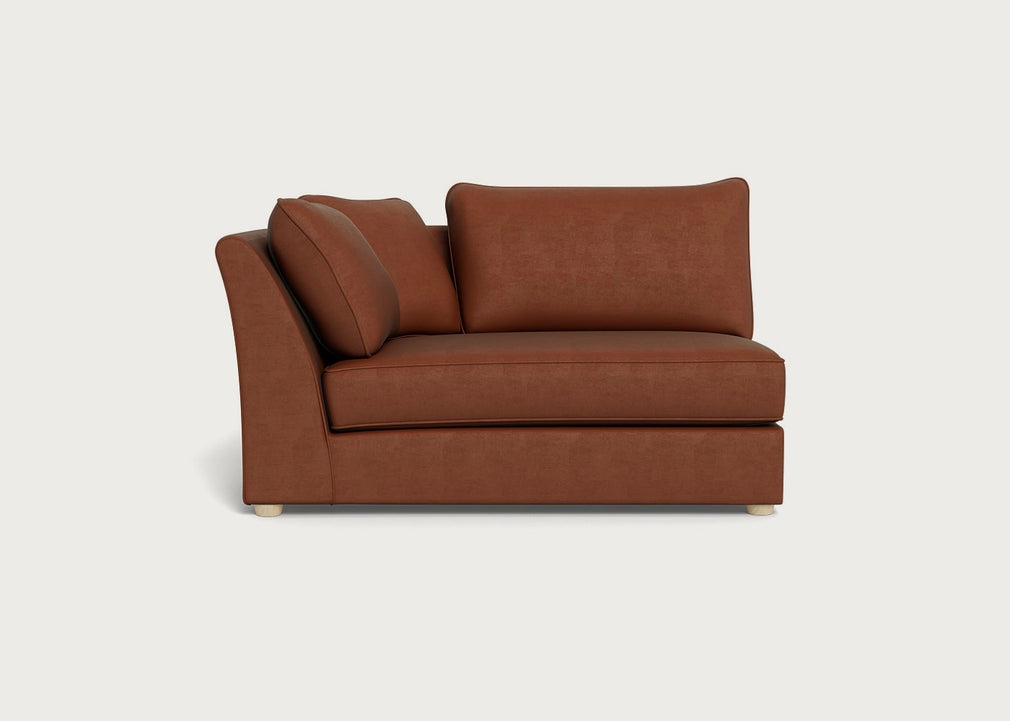 Tailor Large Curved Left Hand Facing Corner Unit Smart Luxe Velvet Tawny / Natural
