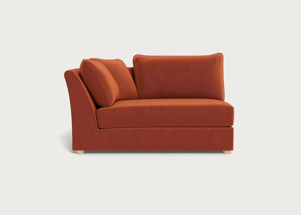 Tailor Large Curved Left Hand Facing Corner Unit Cotton Velvet Russet / Natural
