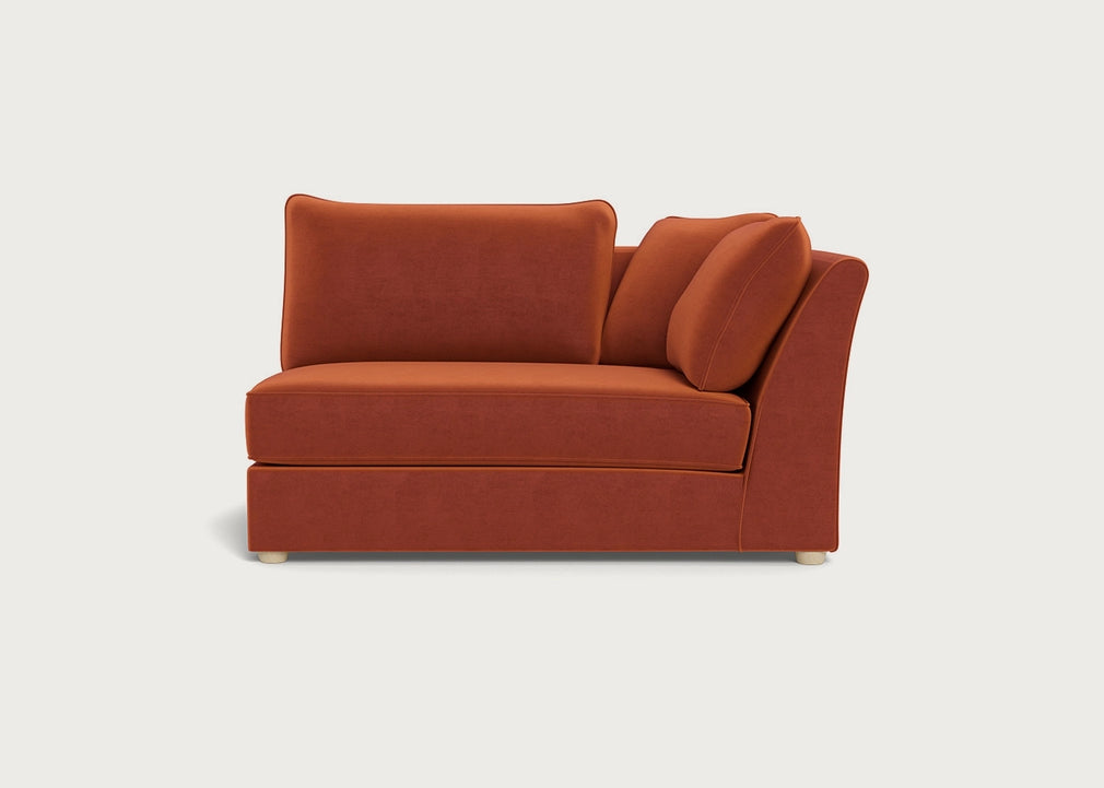 Tailor Large Curved Right Hand Facing Corner Unit Cotton Velvet Russet / Natural