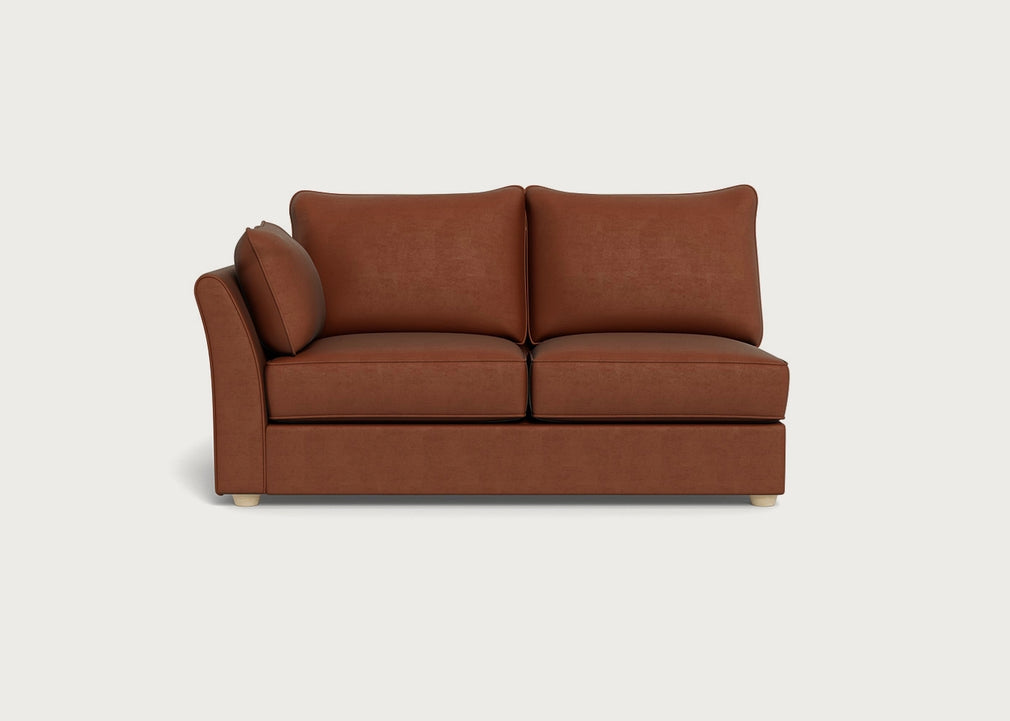 Tailor Medium Left Hand Facing Corner Unit Smart Luxe Velvet Tawny / Natural