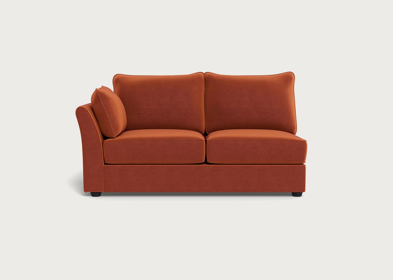 Tailor Medium Left Hand Facing Corner Unit Cotton Velvet Russet / Black