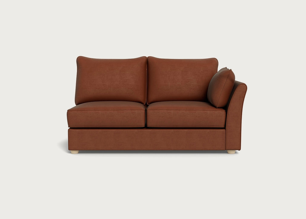 Tailor Medium Right Hand Facing Corner Unit Smart Luxe Velvet Tawny / Natural