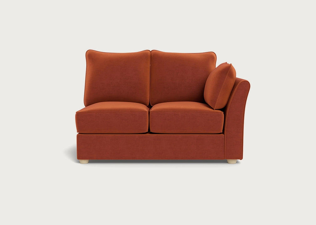 Tailor Double Right Hand Facing Corner Unit Cotton Velvet Russet / Natural