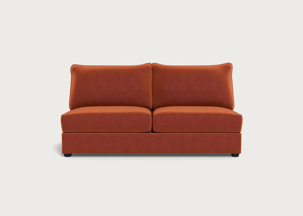 Tailor Large Armless Unit Cotton Velvet Russet / Black