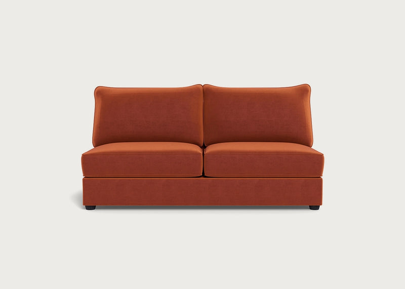 Tailor Large Armless Unit Cotton Velvet Russet / Black