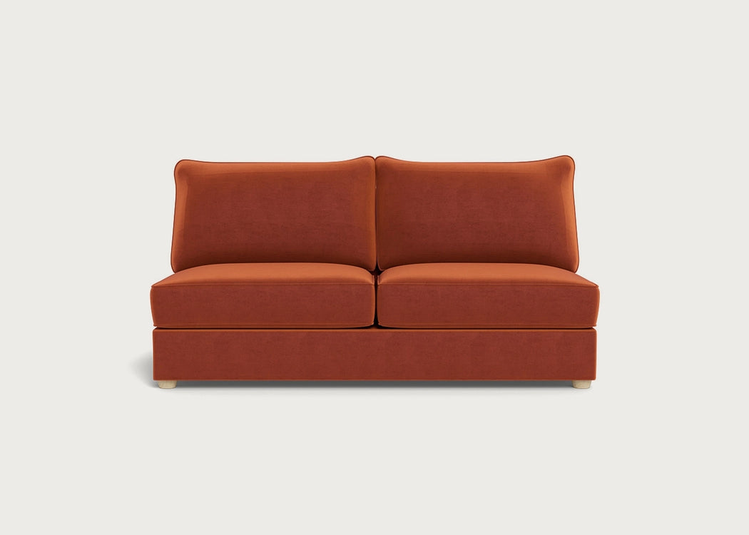 Tailor Large Armless Unit Cotton Velvet Russet / Natural