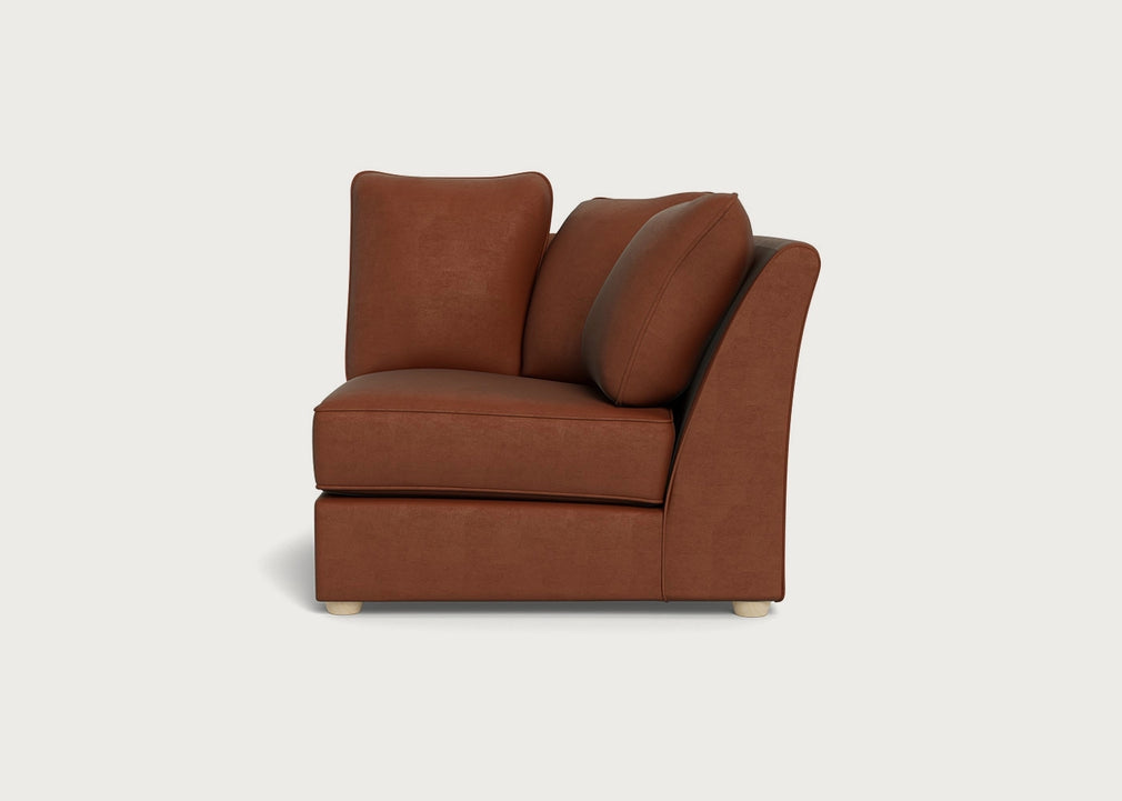 Tailor Curved Right Hand Facing Corner Unit Smart Luxe Velvet Tawny / Natural