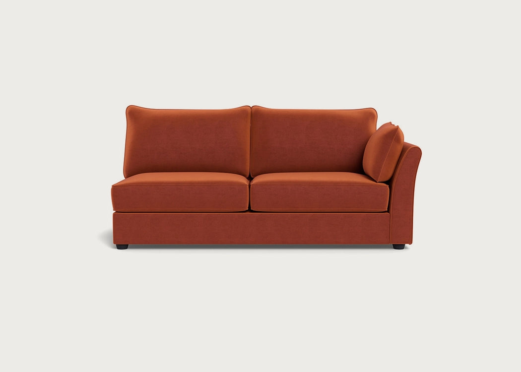 Tailor Large Right Hand Facing Corner Unit Cotton Velvet Russet / Black