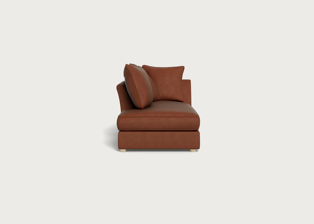 Tailor Left Hand Facing Chaise Unit Smart Luxe Velvet Tawny / Natural