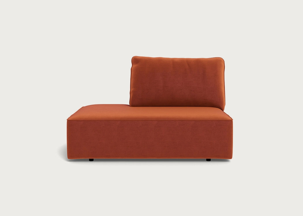 Morven Left Hand Facing Open End Unit Cotton Velvet Russet