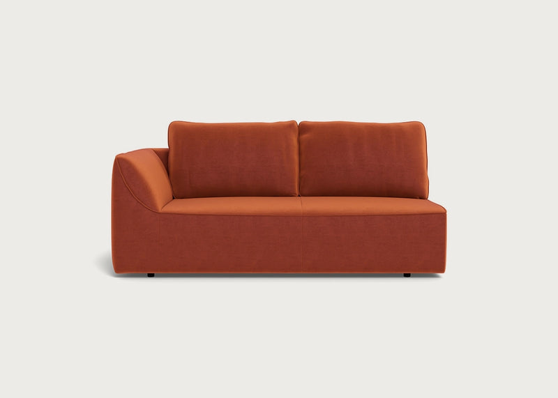 Morven Left Hand Facing 3 Seater Unit Cotton Velvet Russet