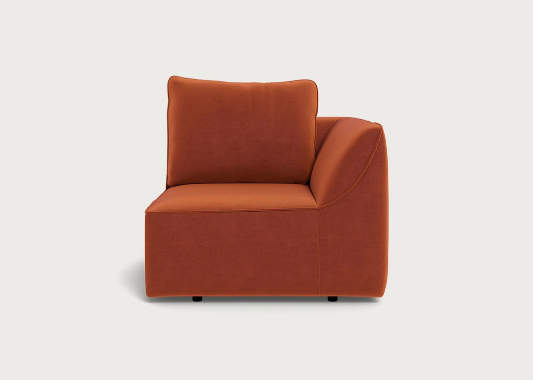 Morven Right Hand Facing Single Unit Cotton Velvet Russet