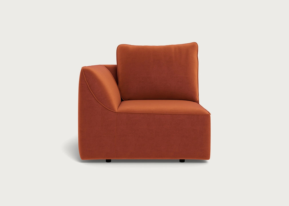 Morven Left Hand Facing Single Unit Cotton Velvet Russet