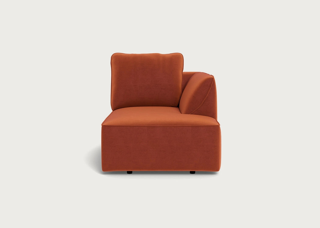 Morven Right Hand Facing Chaise Unit Cotton Velvet Russet