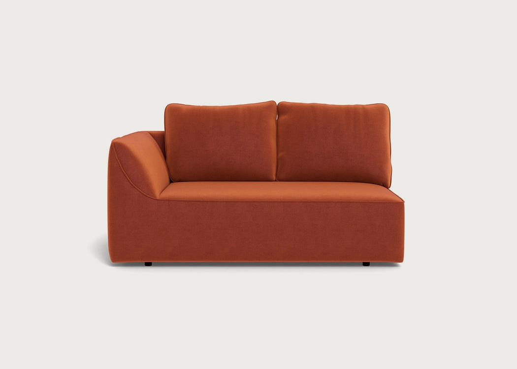 Morven Left Hand Facing 2 Seater Unit Cotton Velvet Russet
