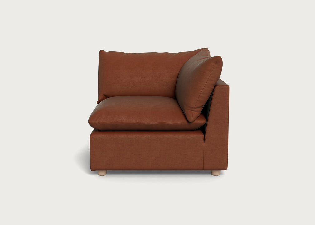 Astrid Corner Unit Smart Luxe Velvet Tawny / Natural Beech