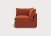 Astrid Corner Unit Cotton Velvet Russet / Walnut Stained Beech