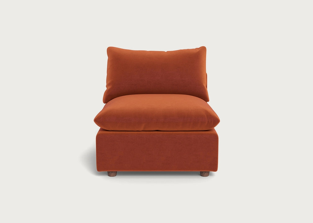 Astrid Single Unit Cotton Velvet Russet / Walnut Stained Beech