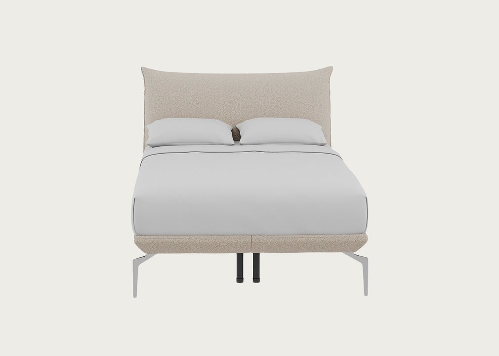 Aria Bed Double / Nova Boucle Oat / Chrome