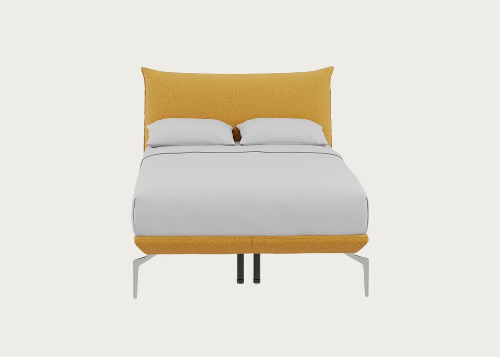 Aria Bed Double / Nova Boucle Turmeric / Chrome