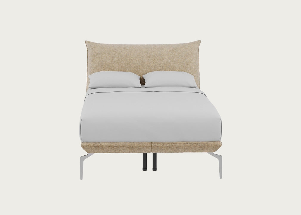 Aria Bed Double / Nova Velluto Almond / Chrome