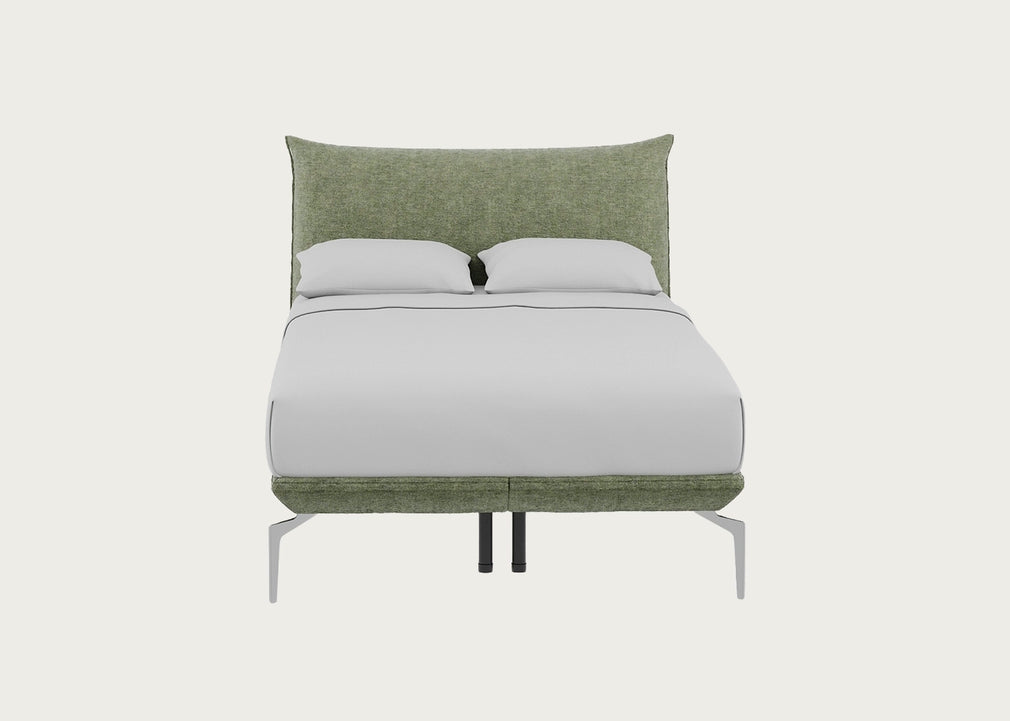 Aria Bed Double / Nova Velluto Bilbao / Chrome
