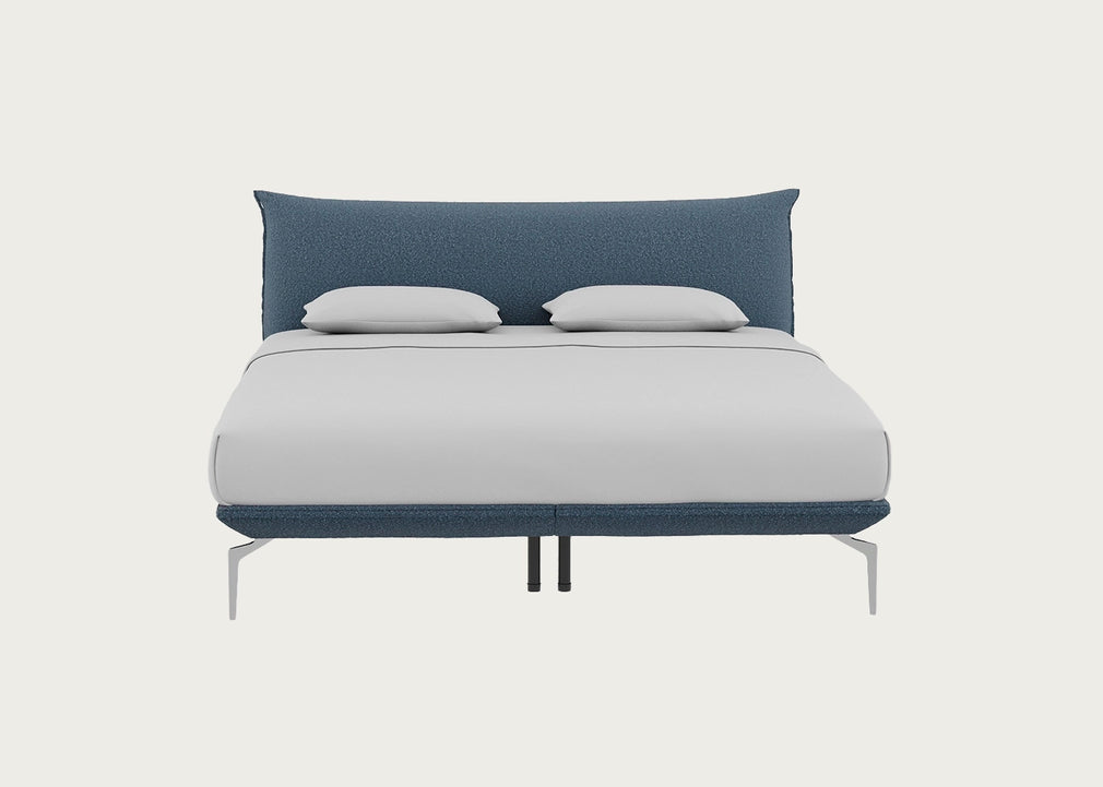 Aria Bed Super King / Nova Boucle Oxford Blue / Chrome