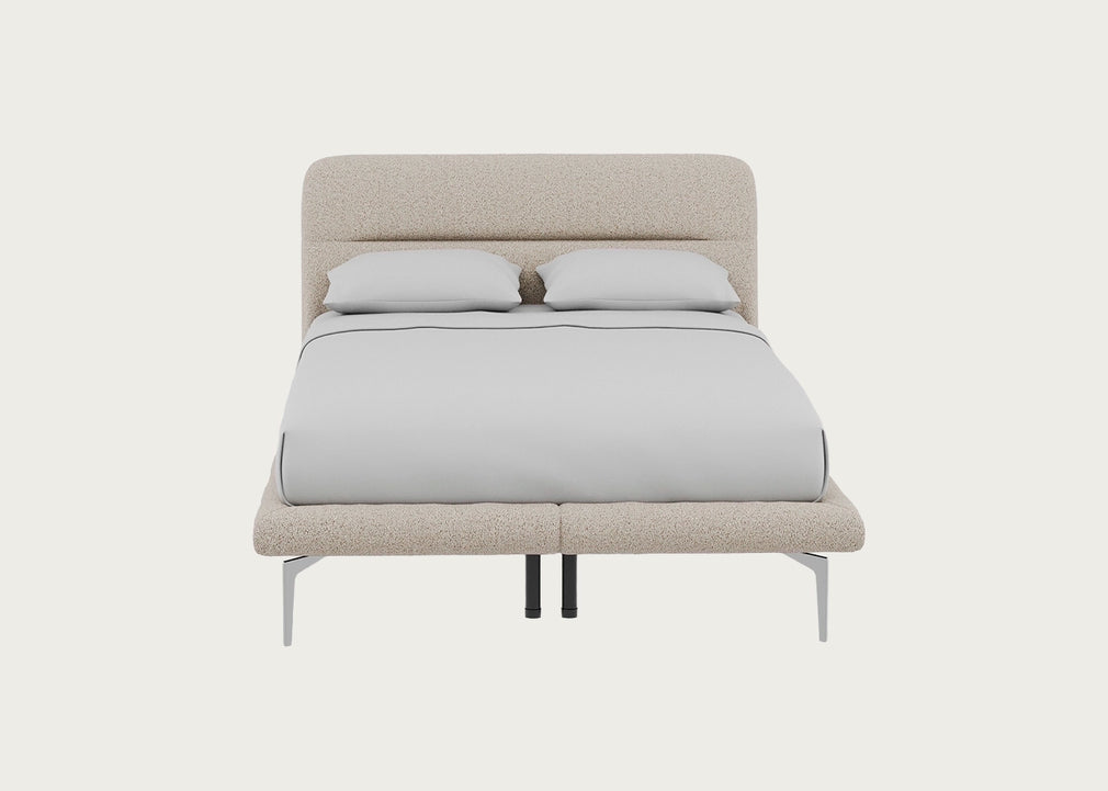 Gia Bed Double / Nova Boucle Oat / Chrome