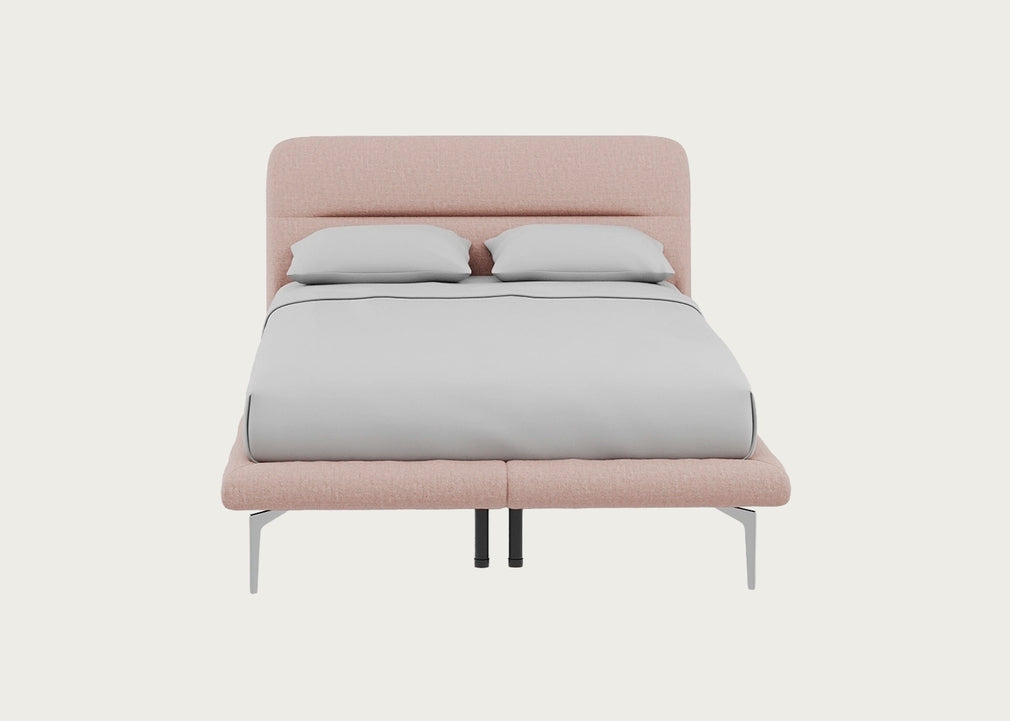 Gia Bed Double / Siena Cotton Dusky Pink / Chrome