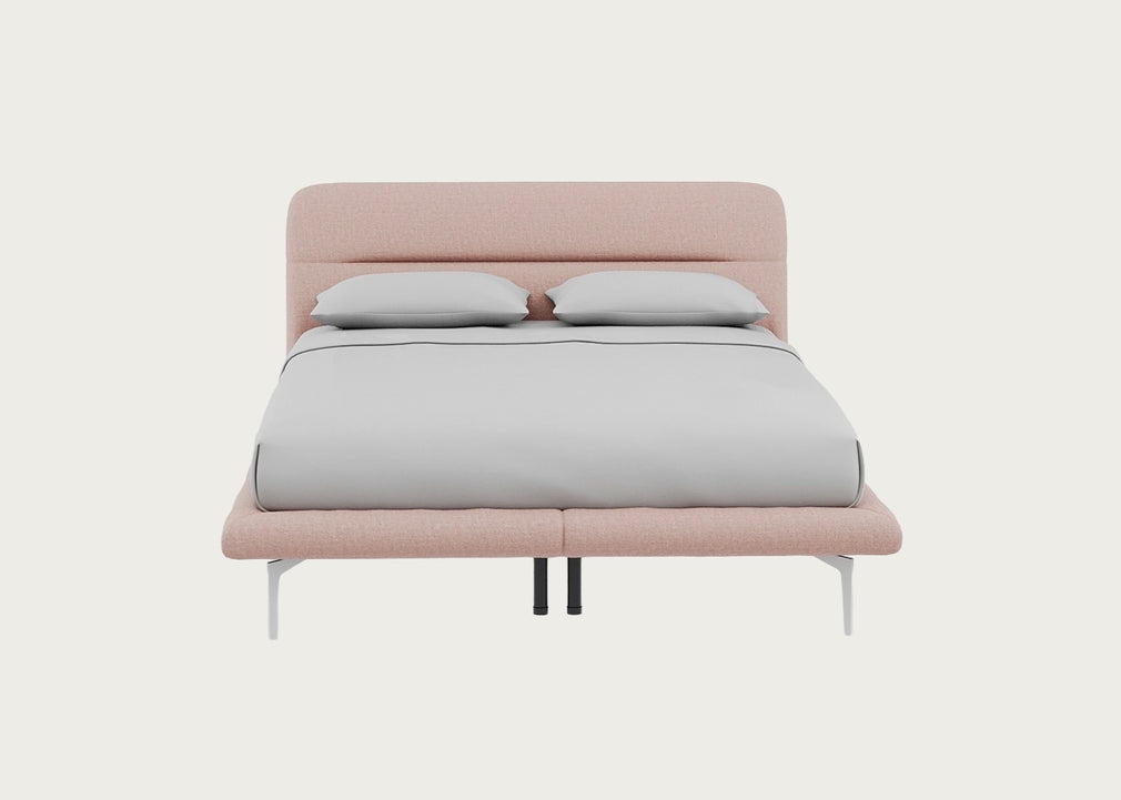 Gia Bed King / Siena Cotton Dusky Pink / Chrome