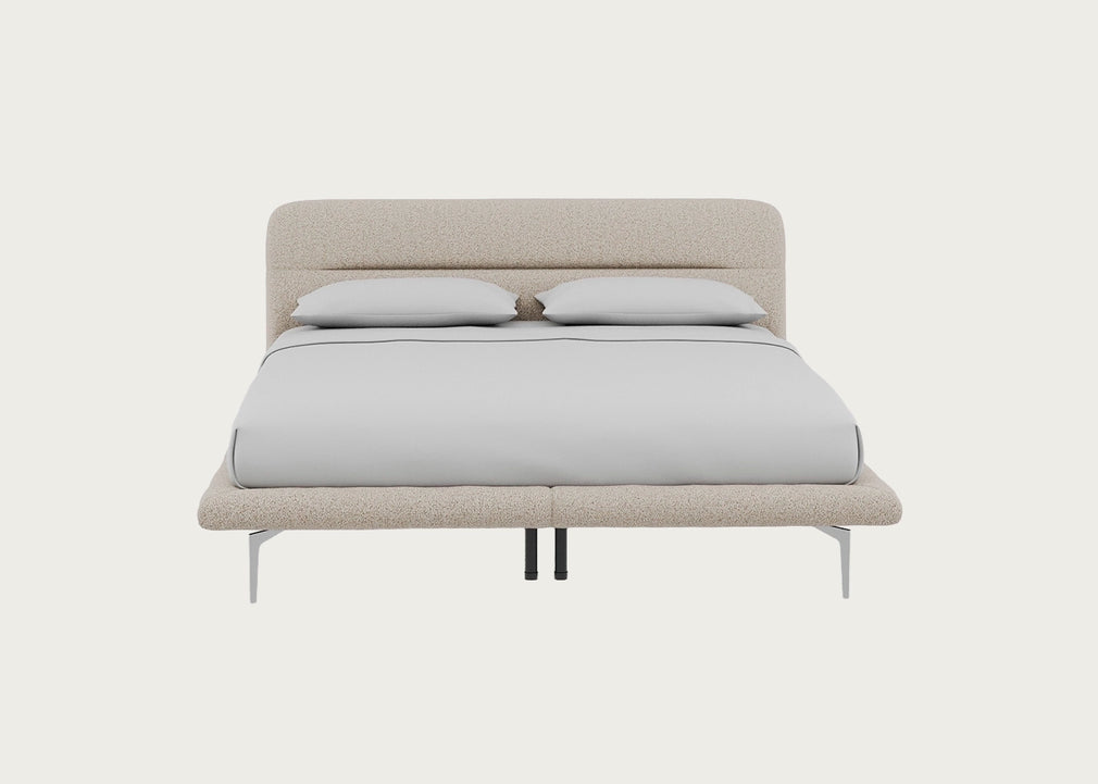 Gia Bed Super King / Nova Boucle Oat / Chrome