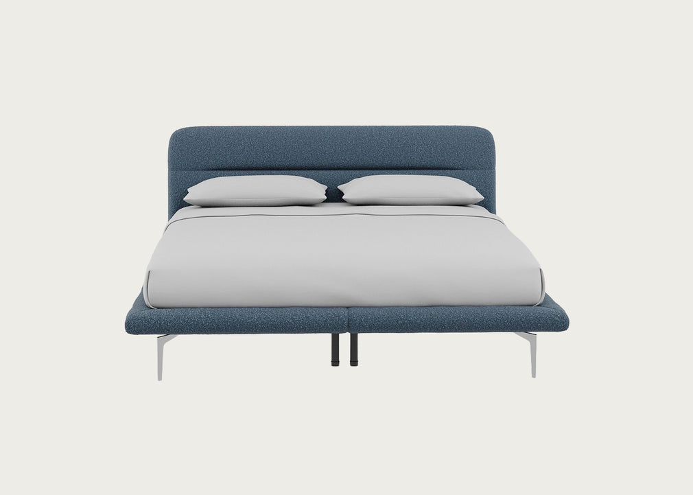 Gia Bed Super King / Nova Boucle Oxford Blue / Chrome