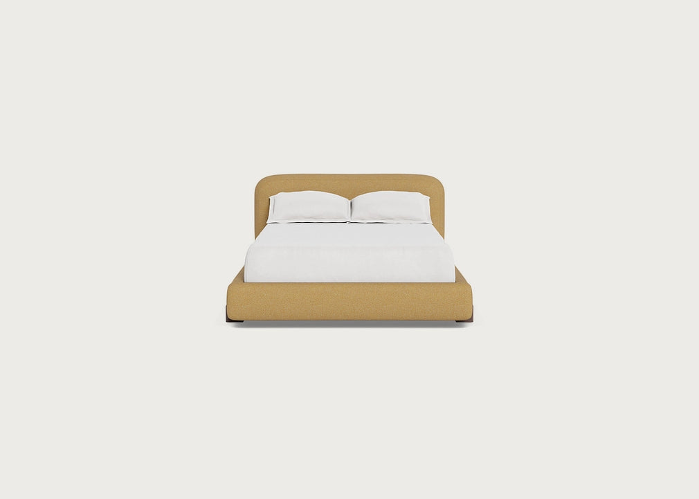 Nuvola Bed Double / Boucle Tweed Citrine / Walnut Stained