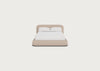 Nuvola Bed Double / Boucle Tweed Pearl / Walnut Stained