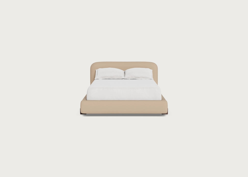 Nuvola Bed Double / Capelo Linen-Cotton Bamboo / Walnut Stained