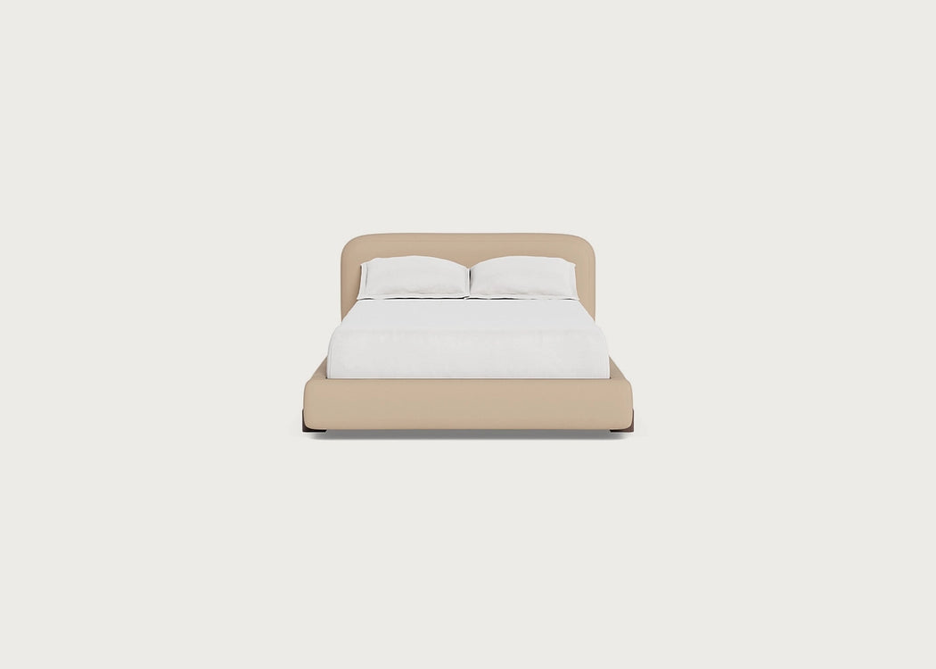 Nuvola Bed Double / Capelo Linen-Cotton Bamboo / Walnut Stained
