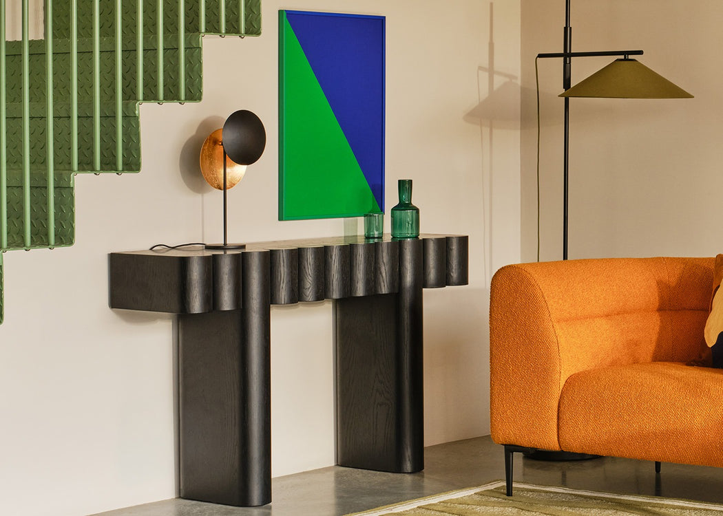 Eclisse LED Table Lamp Black & Gold Leaf