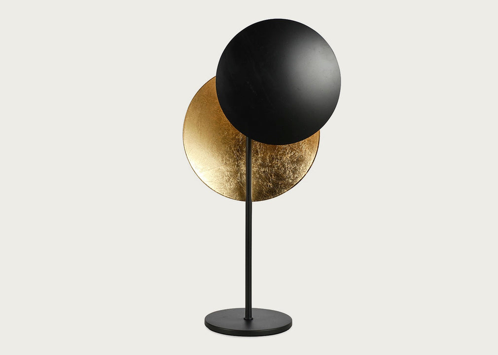 Eclisse LED Table Lamp Black & Gold Leaf