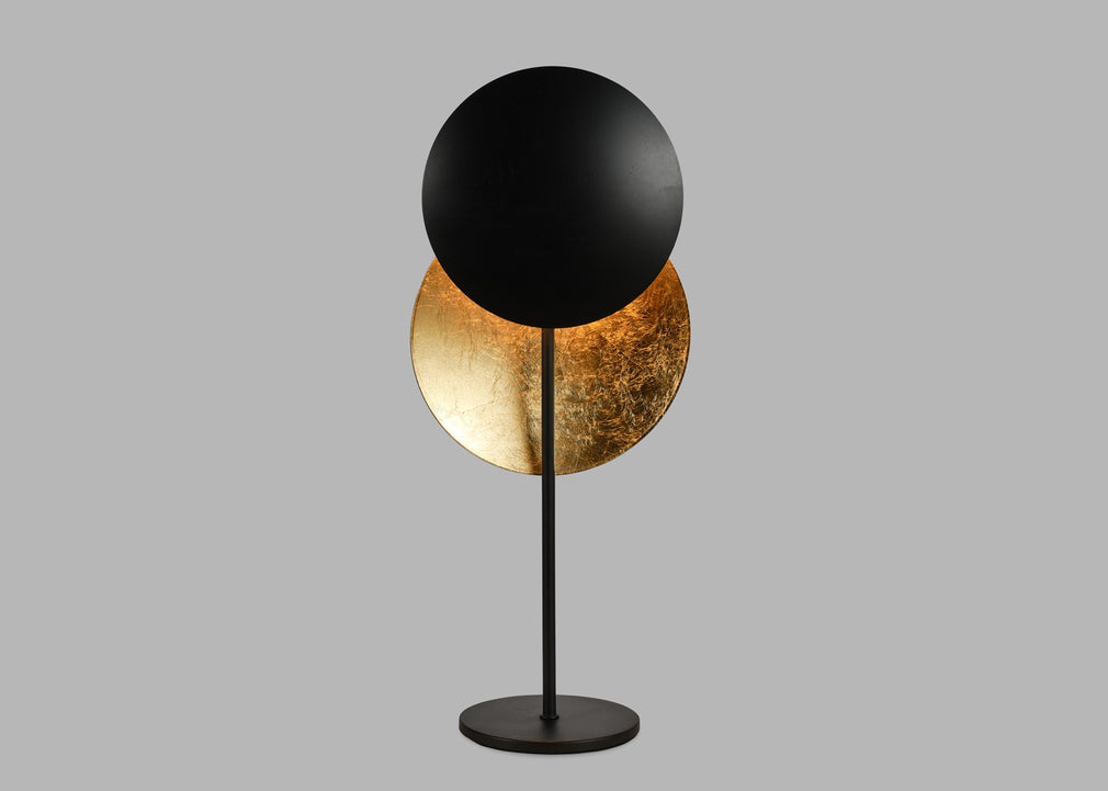 Eclisse LED Table Lamp Black & Gold Leaf