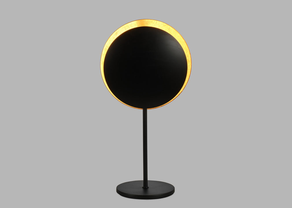 Eclisse LED Table Lamp Black & Gold Leaf