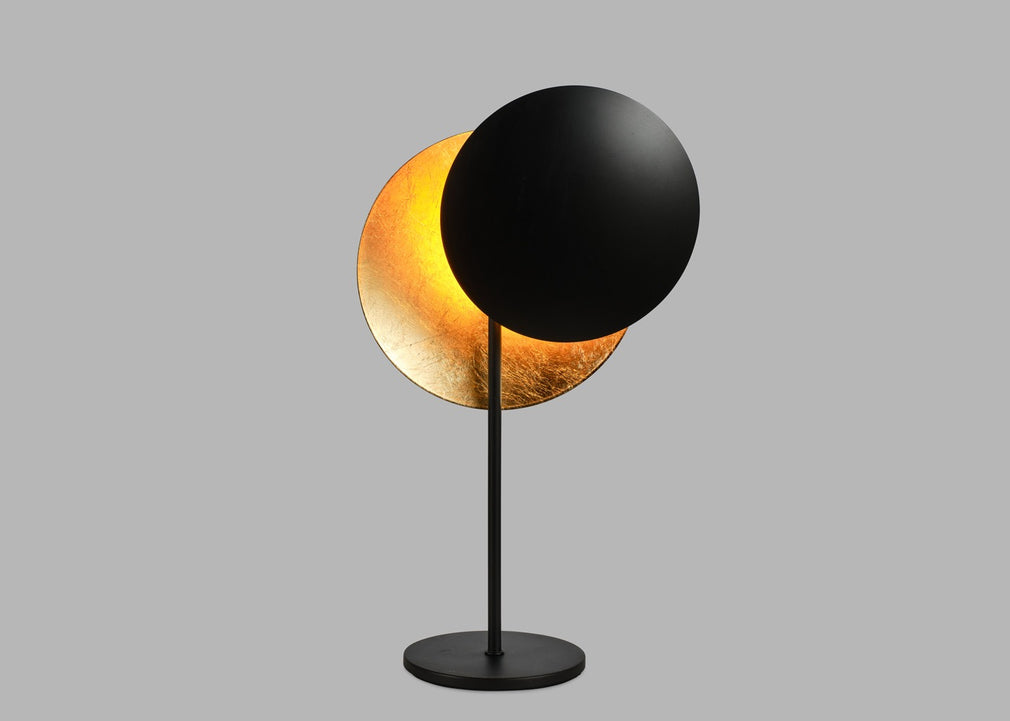 Eclisse LED Table Lamp Black & Gold Leaf