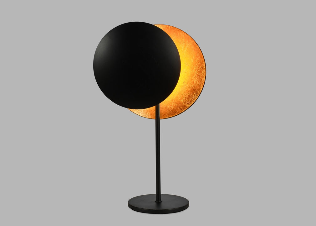 Eclisse LED Table Lamp Black & Gold Leaf