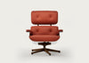 Eames Lounge Chair Contemporary Dimensions Cherry Natural / Premium Leather Red Stone 22 / Polished Aluminium